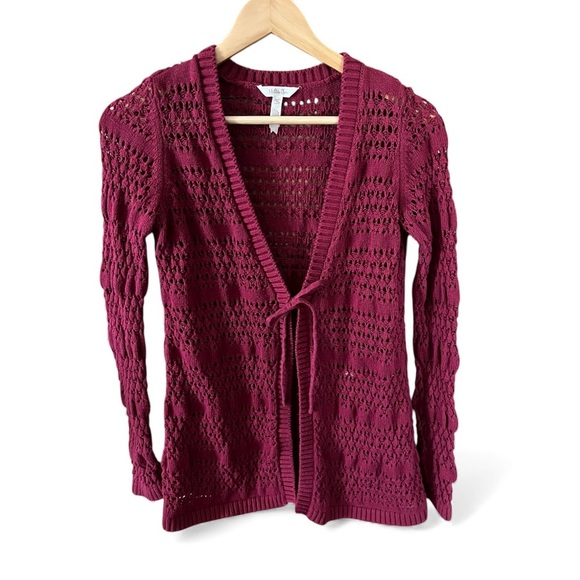 💰Matilda Jane Red Knit Tie Front Cardigan | Sweater | Cabincore - Picture 3 of 5